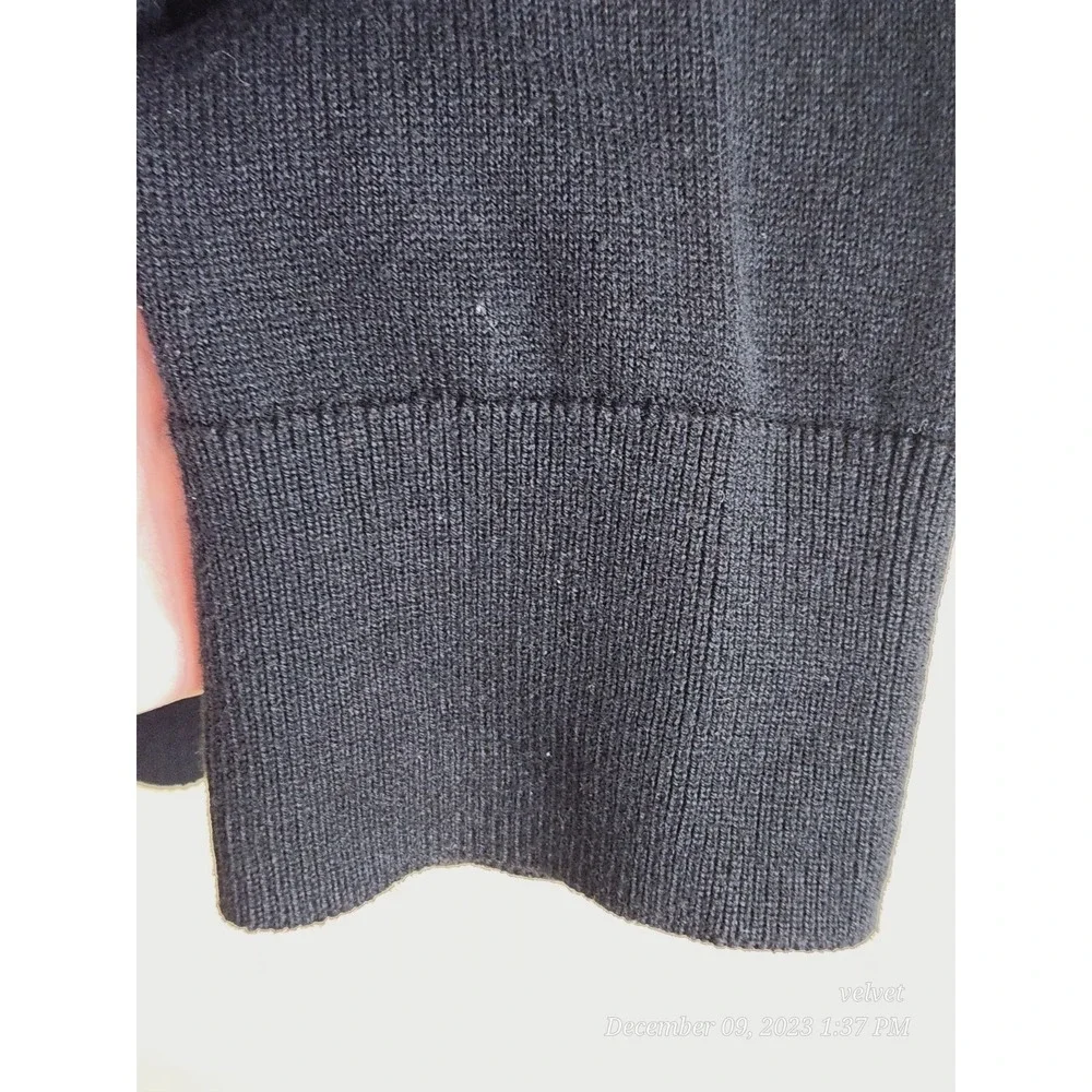 Harley Davidson Mens Black Quarter Zip Sweater Nylon Shoulder Overlays Size M